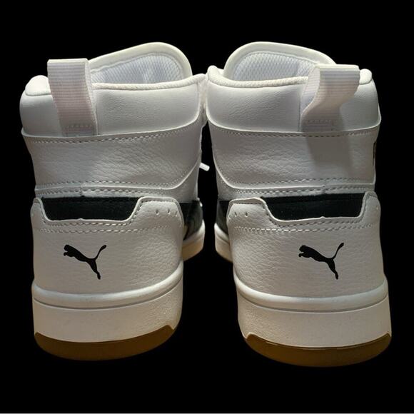Puma Rebound Joy Mid-Top Sneakers - White/Black - Youth 6C - Picture 4 of 6